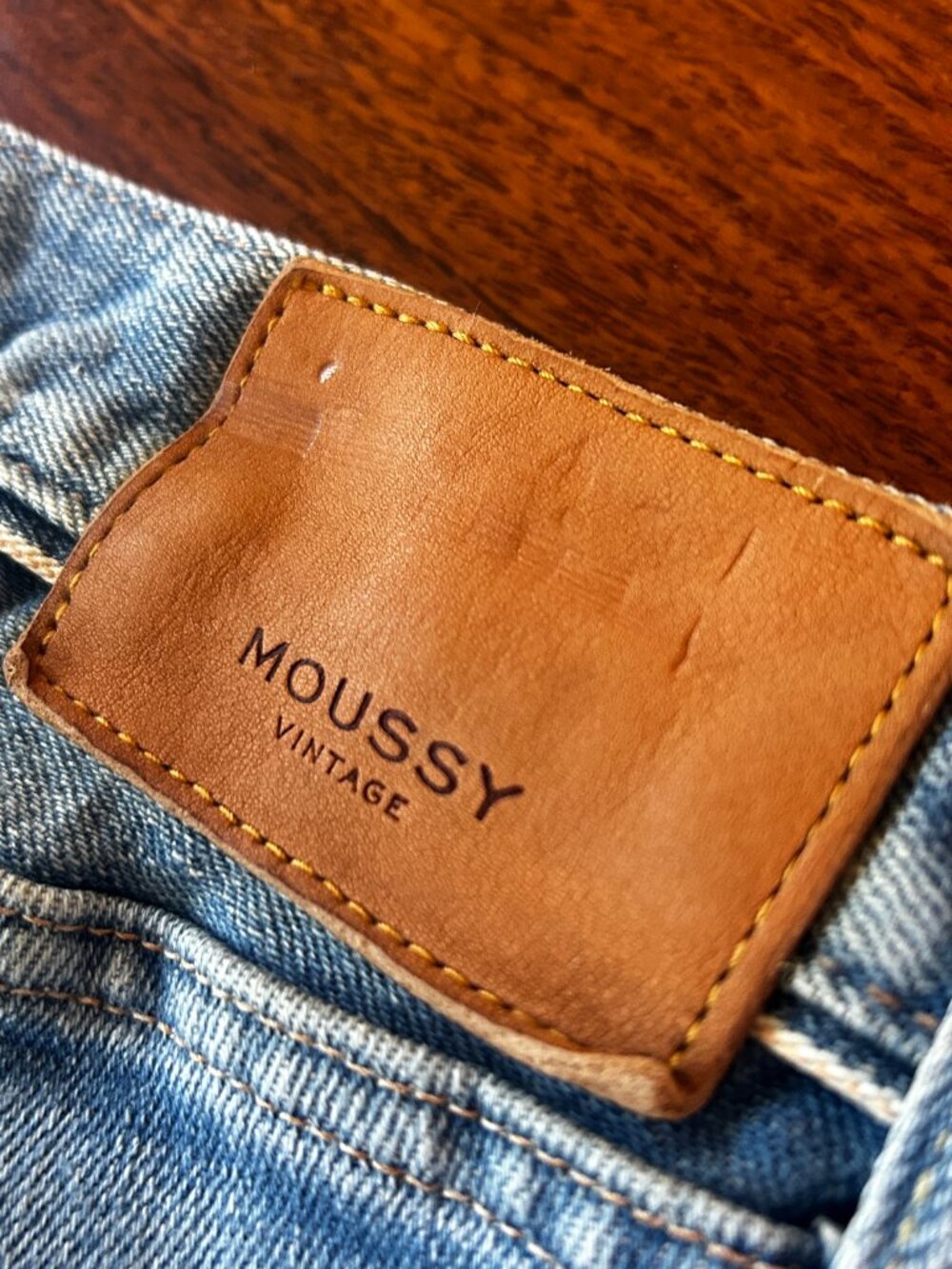 Moussy Vintage Howa Straight Jeans Size 28 Distressed Raw Hem - Picture 4 of 8